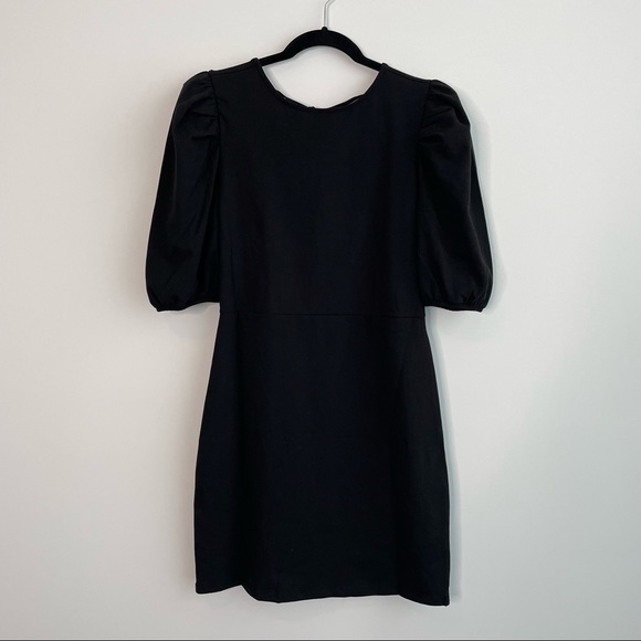 ONLY Black Cotton Bishop Sleeves Cocktail Dress - Picture 2 of 9